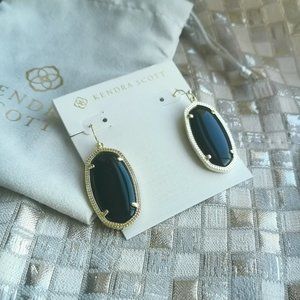 Kendra Scott Elle Drop Earrings Gold Black